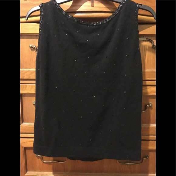 - Vintage lambswool beaded black sweater The Broadway - Picture 4 of 6